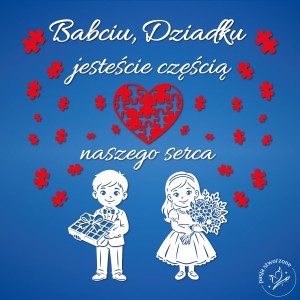Babciu, Dziadku, jesteście częścią naszego serca - 180 x 190 cm