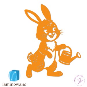 ZWA01 - Zając z konewką - 30 x 40 cm - pomarańczowy - LAM