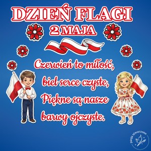 Dekoracja kolorowa - Dzień Flagi 2 Maja - 120 x 100 cm