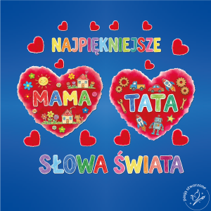 Dekoracja kolorowa - Mama Tata Najpiększejsze słowa 200 x 170 cm
