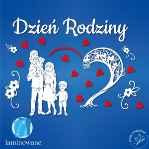 Dzień Rodziny - Rodzina, serce, drzewo 310 x 220 cm LAM