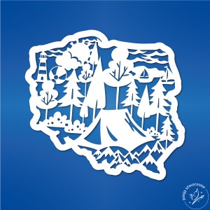 Wakacyjna mapa Polski - 86 x 81 cm