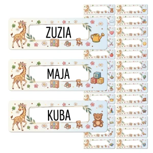 Zestaw 26  sztuk naklejek - grupa Żyrafki