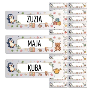 Zestaw 26  sztuk naklejek - grupa Pingwinki