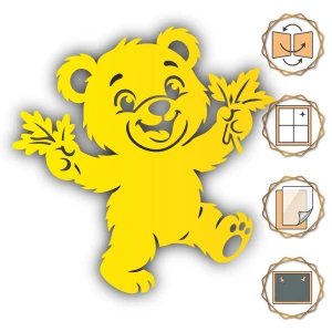 Miś 1 - 31 x 33 cm - żółty laminowany
