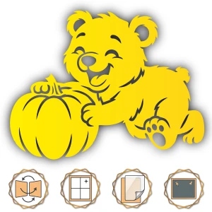 Miś 4 - 31 x 40 cm - żółty laminowany