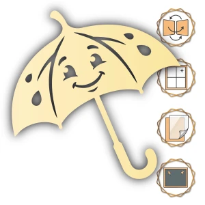 Parasol 4 - 37 x 38 cm - waniliowy laminowany