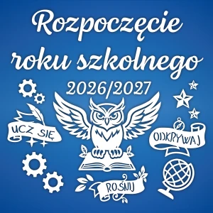 Rozpoczęcie roku -  Sowa - Ucz się, odkrywaj, rośnij - 170x170 cm