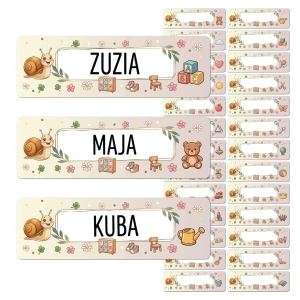 Zestaw 26 sztuk naklejek - grupa Ślimaczki