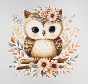 W stylu boho - Sowa - 27 x  27 cm - laminowane
