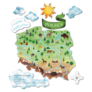 Edukacyjna Mapa Polski - 70 x 80 cm