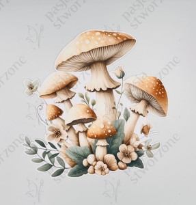 W stylu boho - Grzybki 2 - 27 x 28 cm - laminowane