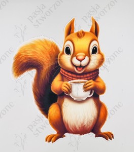 Jesienna wiewiórka - 27 x 33 cm - laminowane