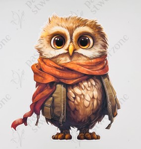 Jesienna sowa - 27 x 31 cm - laminowane