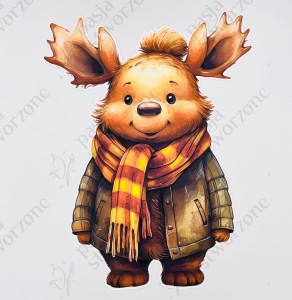 Jesienny łoś 2 -  27 x 36 cm - laminowane