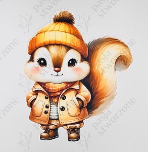 Jesienna wiewiórka 2 - 27 x 32 cm - laminowane
