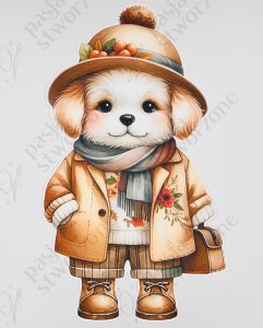Jesienny piesek - 22 x 38 cm - laminowane