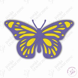 Motyl 3D - żółty/wrzosowy - S/M