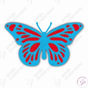 Motyl 3D - czerwony/błękitny - S/M 