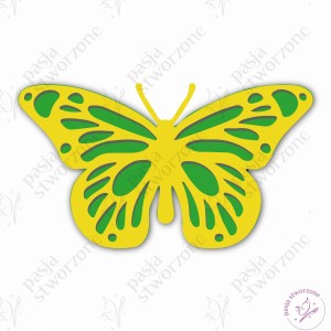Motyl 3D - zielony/żółty - S/M 