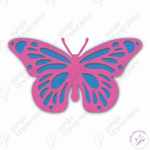 Motyl 3D - niebieski/różowy - S/M