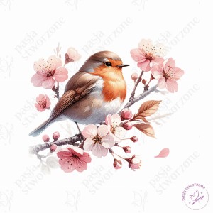 WYPRZEDAŻ - Ptak na gałązce 2 - 28 x 32 cm - laminowane 
