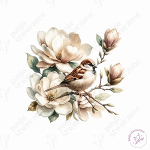 WYPRZEDAŻ - Ptak na gałązce 3 - 28 x 29 cm - laminowane