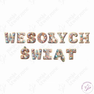 WYPRZEDAŻ - Napis - WESOŁYCH ŚWIĄT - wysokość literki 12 cm - laminowane
