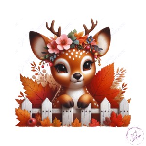 Jesienny jelonek 7 - 28 x 30 cm - laminowane