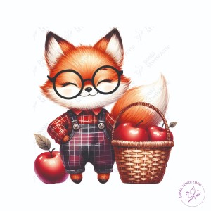 Jesienny lisek 3 - 28 x 30 cm - laminowane 