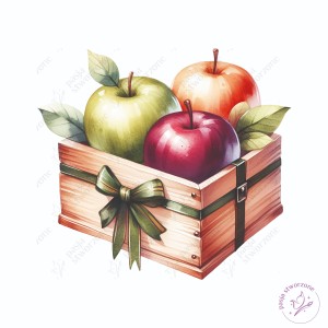 Skrzynia jabłek - 28 x 31 cm - laminowane