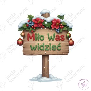 Zimowe - Miło Was widzieć 2- 28 x 35 cm - laminowane
