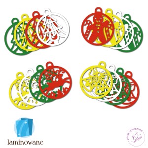 Zestaw - 16 bombek - 14 x 16 cm - LAMINOWANE