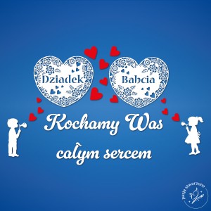Serca Dziadek, Babcia - Kochamy Was - 320 x 190 cm